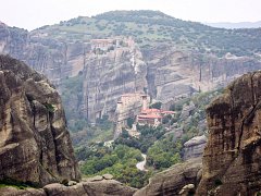 Вид на Свято-Преображенский монастырь (Великий Метеор) в Греции