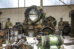Прожектор с немецкими солдатами ПВО - сценка из музея техники Зинсхайм в Германии